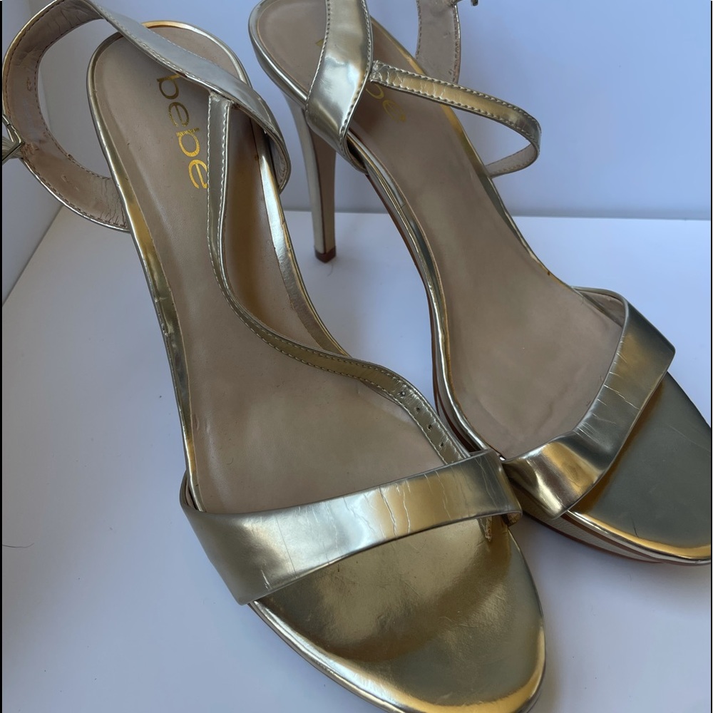 Bebe Gold Heels